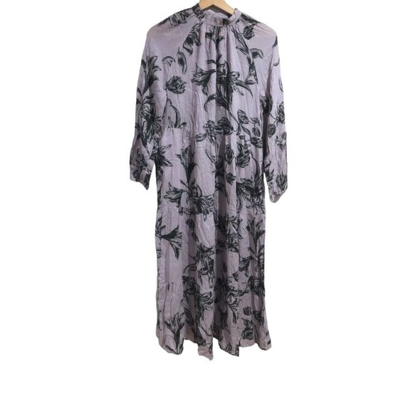 A New Day Prairie Style Long Sleeve Rayon Dress Sz XS Womens Light Purple Floral - Picture 2 of 5